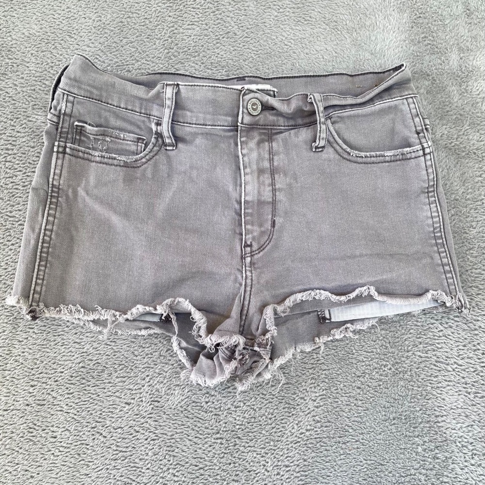 Hollister Shorts Womens 27 Gray Cutoffs 2" Inseam Distressed Stretch Denim